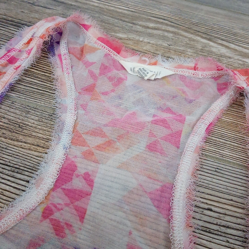 Lightweight Sheer Colorful Patterned Racerback Ta… - image 5